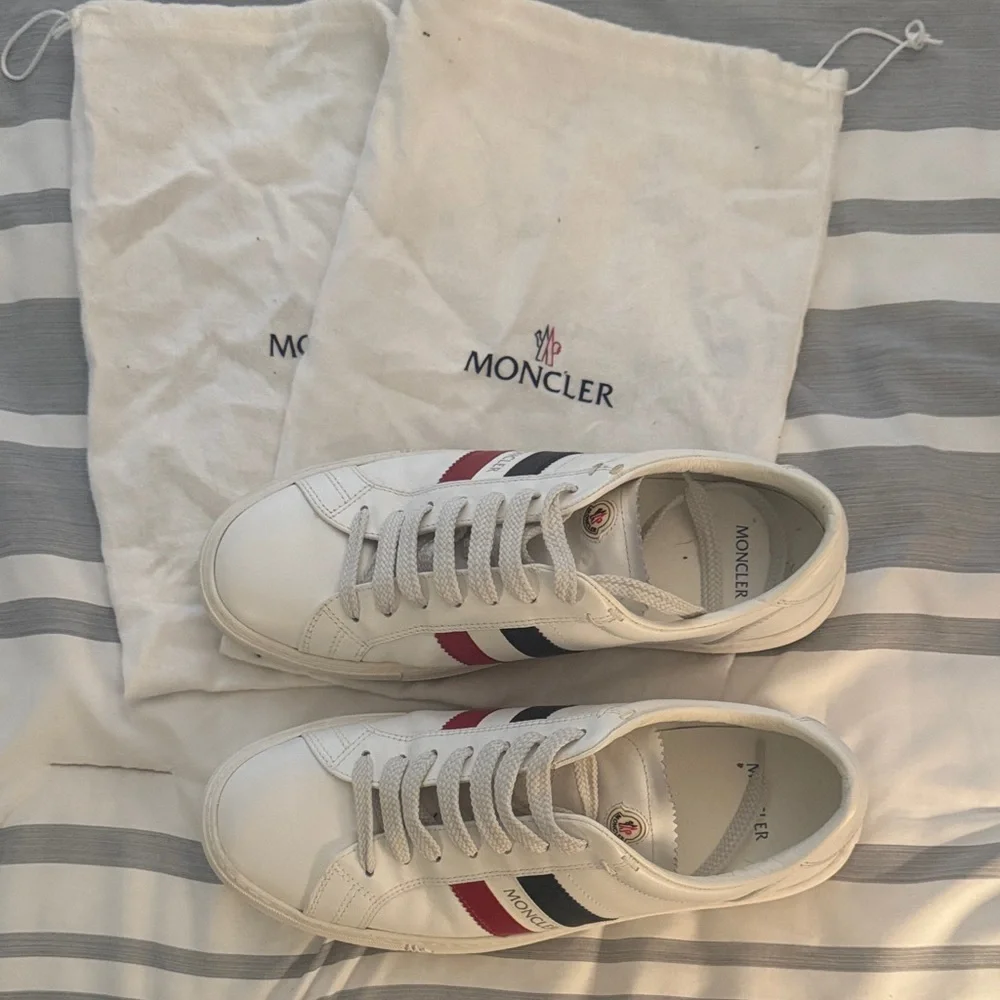 Moncler White Sneakers with Red and Black Accents 9us (42eu) - Picture 1 of 6